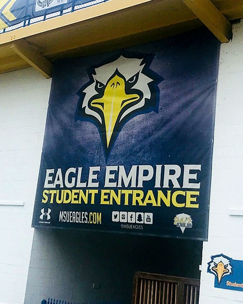 Student Entrance Banner at a Sports Stadium